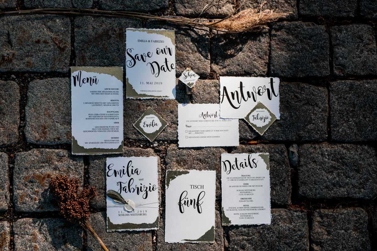 Einladungskarten Hochzeit Stuttgart, Goldmädchen Manufaktur